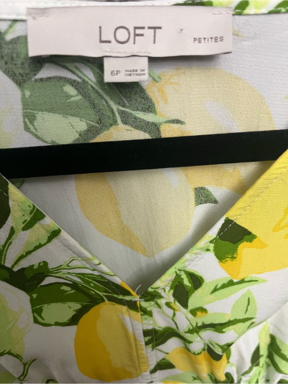 LOFT White Lemon Print Mini Dress with Yellow & Green - Picture 2 of 3